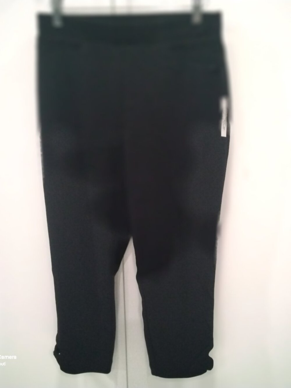 3rd t Malt Black Stretch Pull-on Capris Back Pockets Cut-out & Button Hem NEW